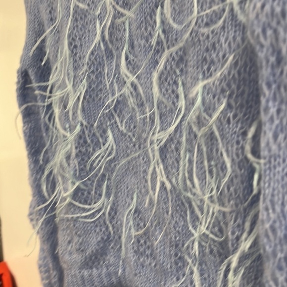 Zara blue feather embellished sweater - size medium - Picture 9 of 10